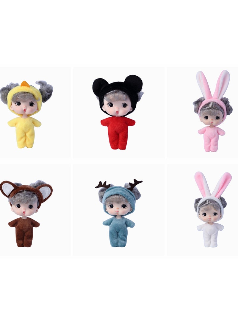 6 Pack Cute Baby Dolls 4.5 Inch Mini Dolls Realistic Silicone Cute Dress Up Gift Toys Handmade Clothes Toys Gifts For Girls Over Three Years Old - Image 3